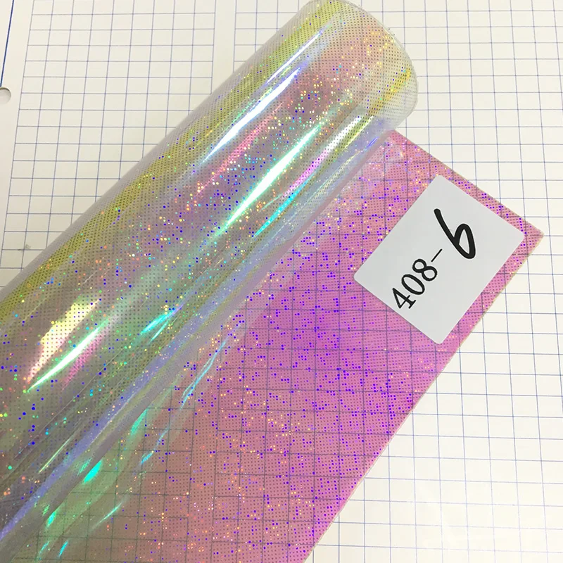 

Magic Bright Color Iridescent Synthetic Leather Holographic Faux Leather Sheets for Backpacks HandBag Earring Hairpin DIY Crafts