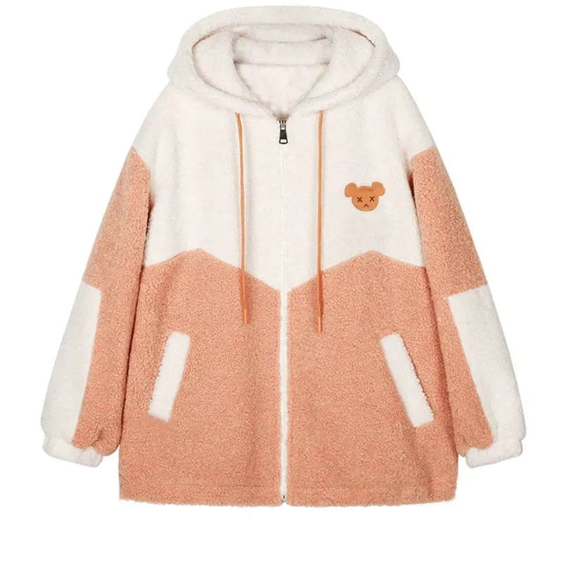 

2022 New fashion autumn and winter y2k plus velvet cotton couple jacket winter Cute female jacket hip hop jacket thickening coat