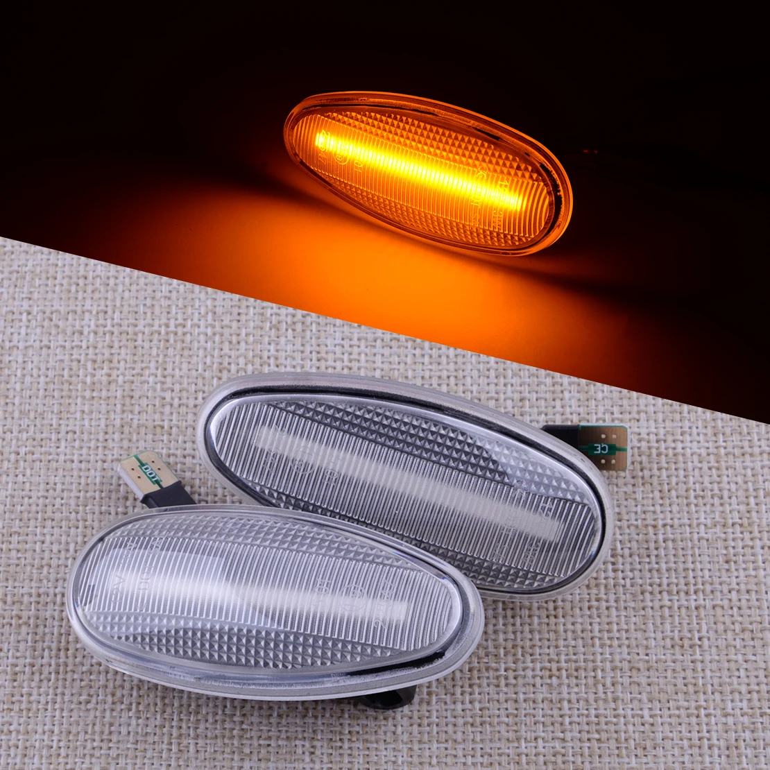 

1 Pair 12V Clear Lens LED Side Marker Turn Signal Light Fit for Mitsubishi Outlander Lancer I-Miev Pajero Galant Space Wagon