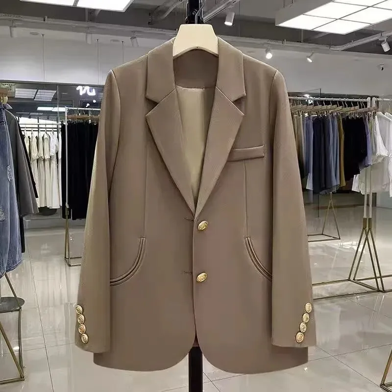 Новинка 2024 модный изумрудно-зеленый костюм куртка средней длины женский с одной