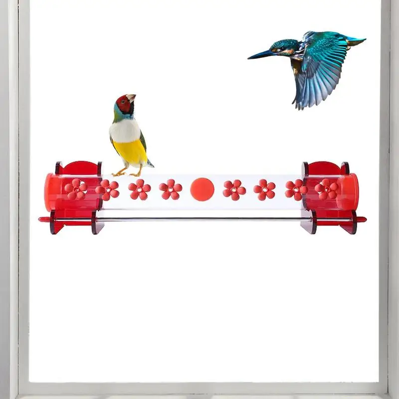 

Уличная Кормушка Для Колибри, горизонтальная кормушка для птиц, 8 отверстий для кормления цветов, птица, искусственная птица с окунем, для легкой стоянки
