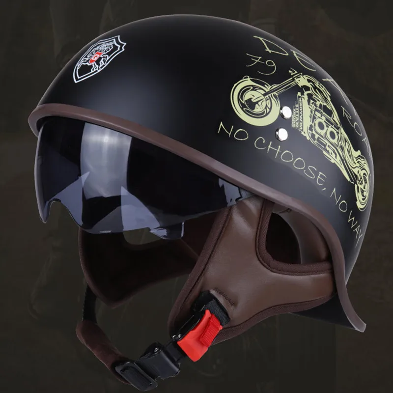 

Retro Motorhelm Bobber/Cafe Racer/Chopper/Bagger Half Helm Scooter Motorrijden Helm Vintage Jet Pilot Helmen