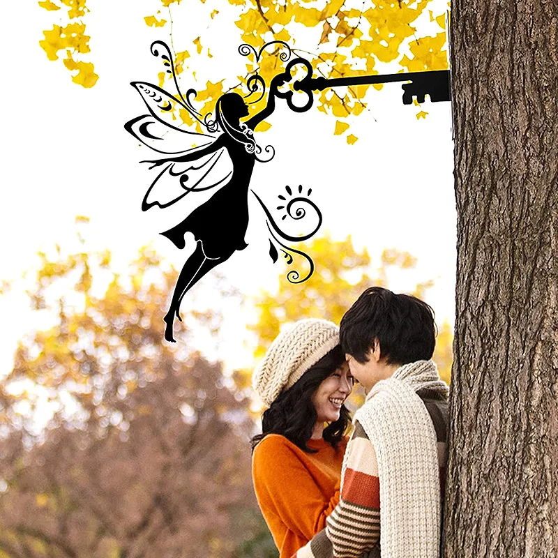 

1Pc Creative Metal Fairy Silhouette Statues DIY Outdoor Garden Tree Branch Decor Art Sculpture for Home Magical Silhouette Decor