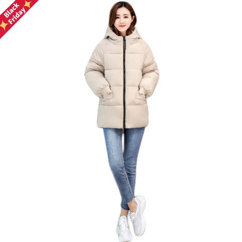 

Winter Coat Women Beige 6 Colors XL-8XL Oversize Loose Down Cotton Jackets 2023 New Fashion Thick Anti Cold Hooded Parkas