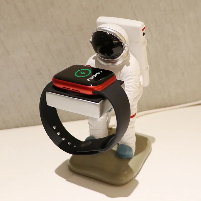

Creative Astronaut Desktop Wireless Watch Charging Stand for Apple Watch 1 2 3 4 5 6 7 Watch Charging Base Storage Rack Support