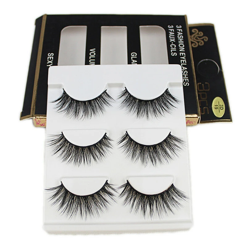 

Mink Eyelashes Natural Long Eye Lashes Makeup 100% Cruelty Free 1/ 3 Pairs Mink False Eyelashes Extension Reusable Fake Lashes
