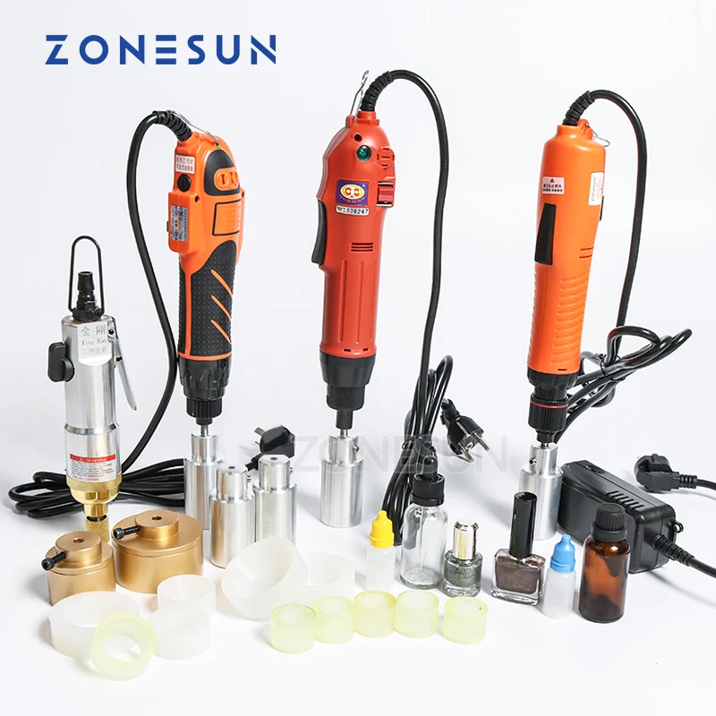ZONESUN Portable Hand Held Electric Bottle Capping Machine Automatic With Security Ring Plastic Bottle Capper Capping Tool