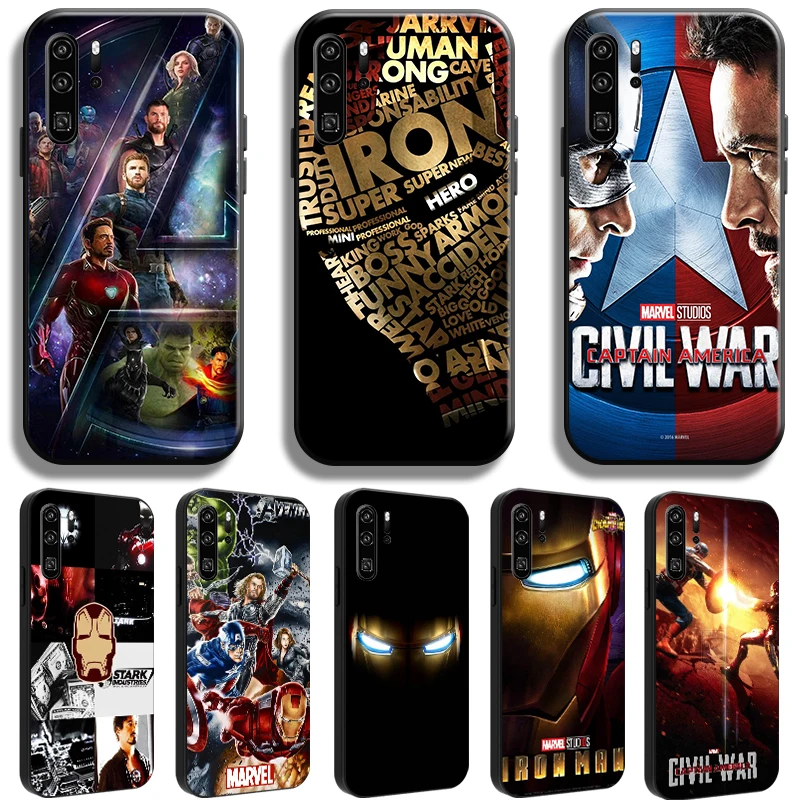 

Marvel Avengers Iron Man For Huawei P50 P40 P30 P20 Pro Lite 5G P Smart Z 2019 2021 Phone Case Back Liquid Silicon Cases Funda