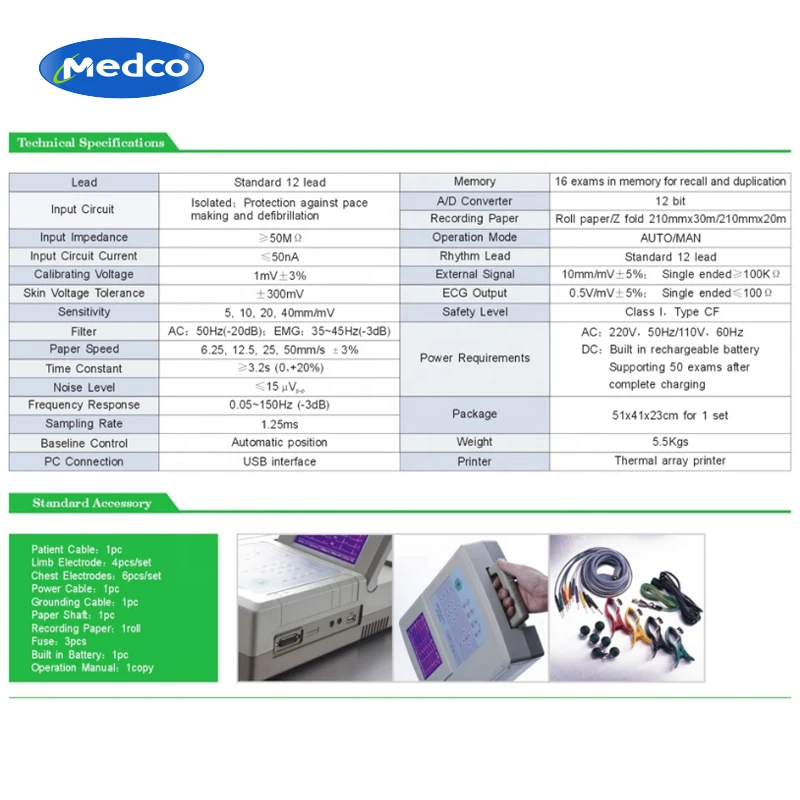 Высококачественная недорогая портативная цифровая 12-канальная свинцовая