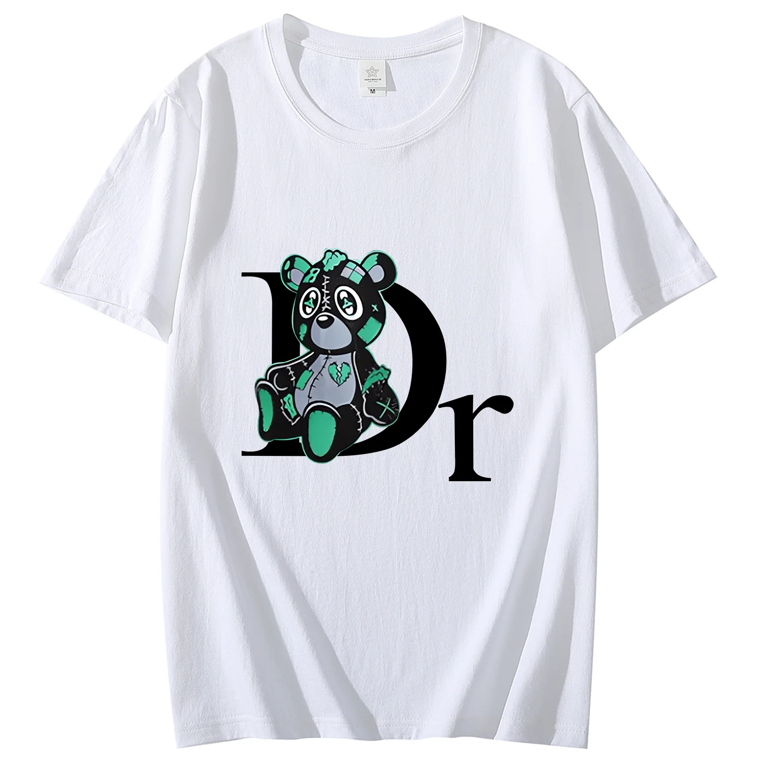 

New Summer Fashion Luxury Bear Print Clothing T-Shirt Harajuku 100% Cotton For Men's O-Neck Short Sleeve Top Tees Free Shipping