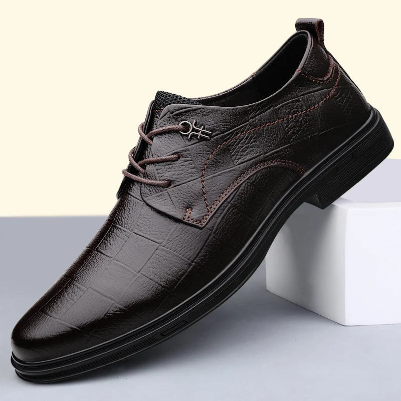 

Trend Mens 2022 Social Dress Casual Genuine Leather Oxford Soft Shoes Male Formal Walk Derby Elegantes Retro Adulto Shoes
