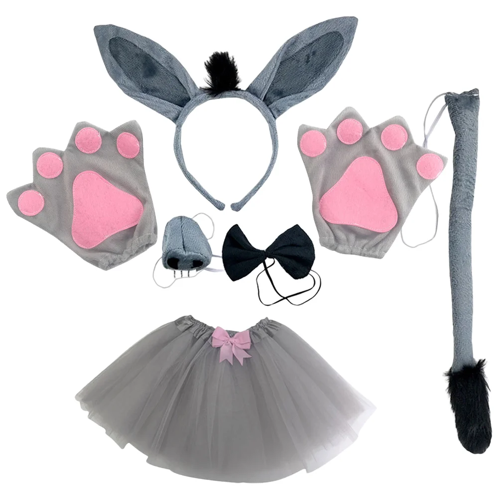 

Cosplay Donkey Costume Halloween Costumes Party Headband Small Animals Tail Prop