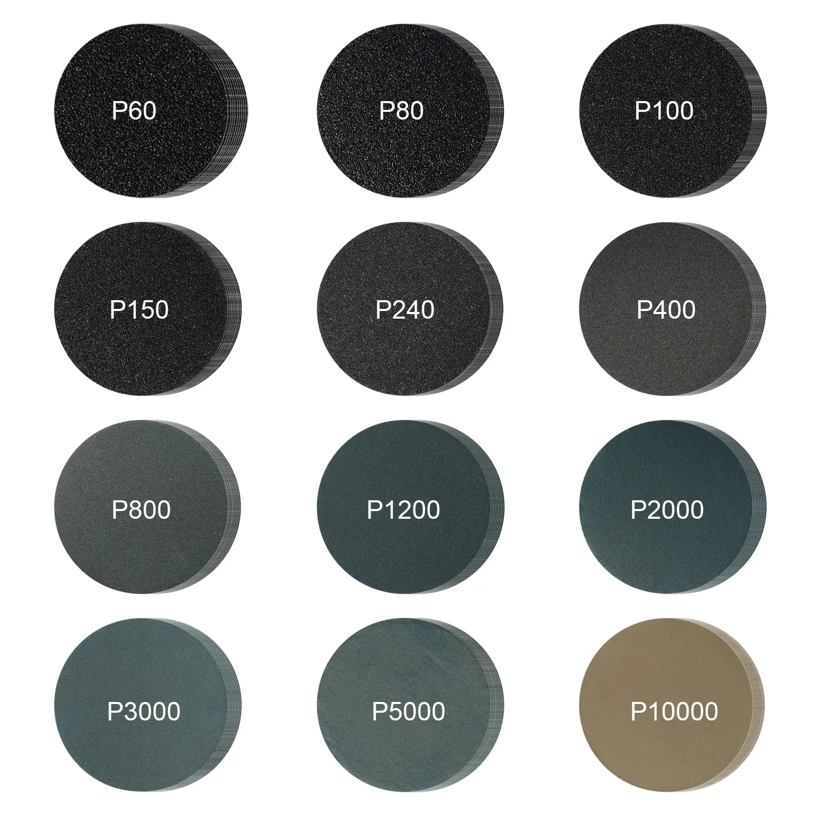 

2-дюймовый 50-миллиметровый влажный и сухой шлифовальный диск с зернистостью от 60 до 10000 зернистостей, Наждачная бумага из карбида кремния с крючками и петлями для автомобильной полировки древесины