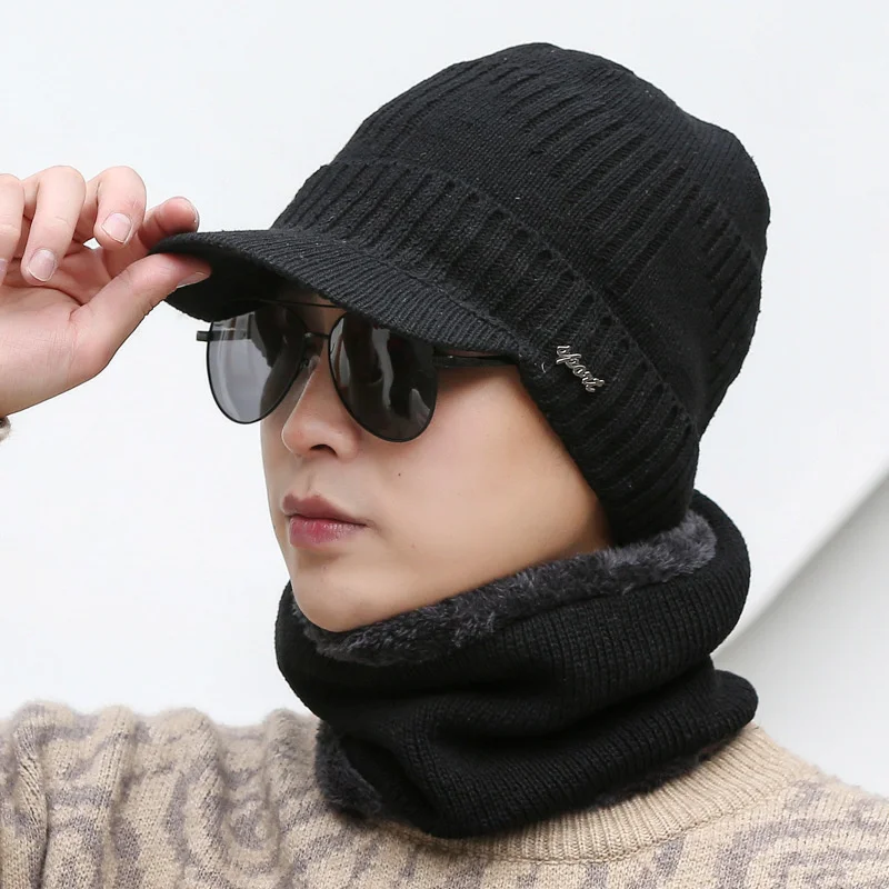 

One Piece Slouchy Soft Beanie Hats Scarf Mask Warm Winter Knitted Hat Thick Skull Cap Uisex Ski Cap