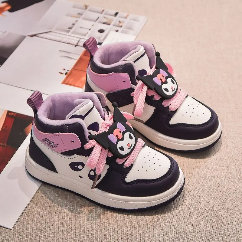 

Детские кроссовки Sanrioed Kawaii Kuromi, кроссовки для девочек на осень и зиму, Мультяшные аниме милые повседневные кроссовки, подарки для детей