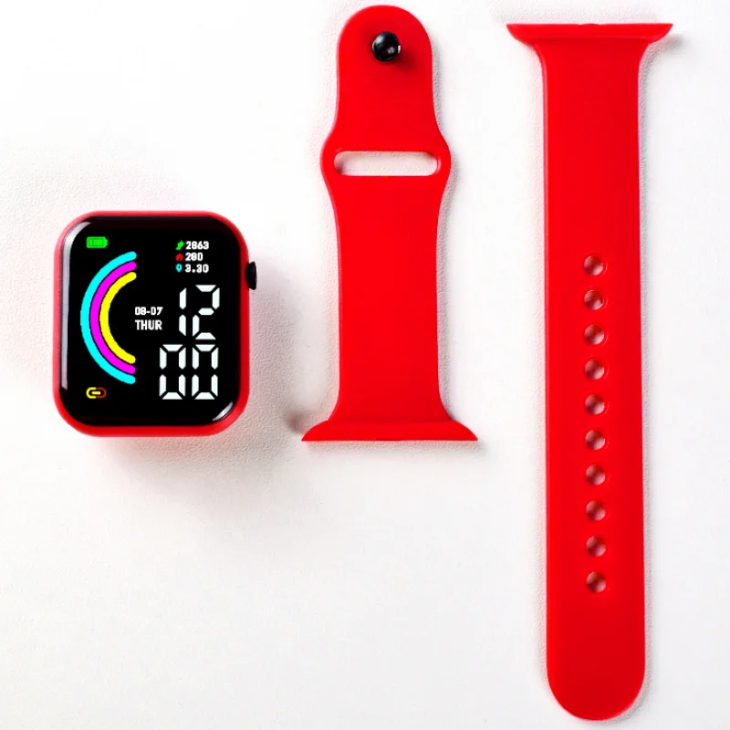 LED Waterproof Bracelet Watch Student Watch Boys Teenagers Students Children Fashion Square Sports Waterproof Electronic Watch