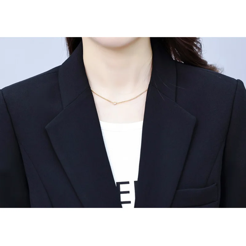 Fashion Slim Suit Jacket Women's Long Sleeve Leisure Blazer Tops New Spring Autumn Professional Blazer Jacket Female Outwear