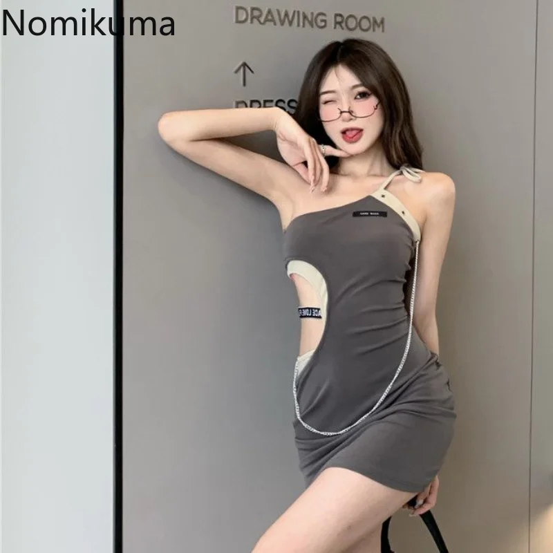 

Платье Nomikuma женское без рукавов, приталенное элегантное пикантное уличное в стиле ретро, Y2k, лето 2023