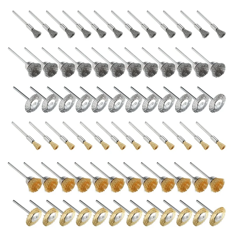 

72 PCS Wire Wheel Brushes Kit Steel Wire Wheels Pen Brushes Set For Rotary Tools Polish Clean Tools