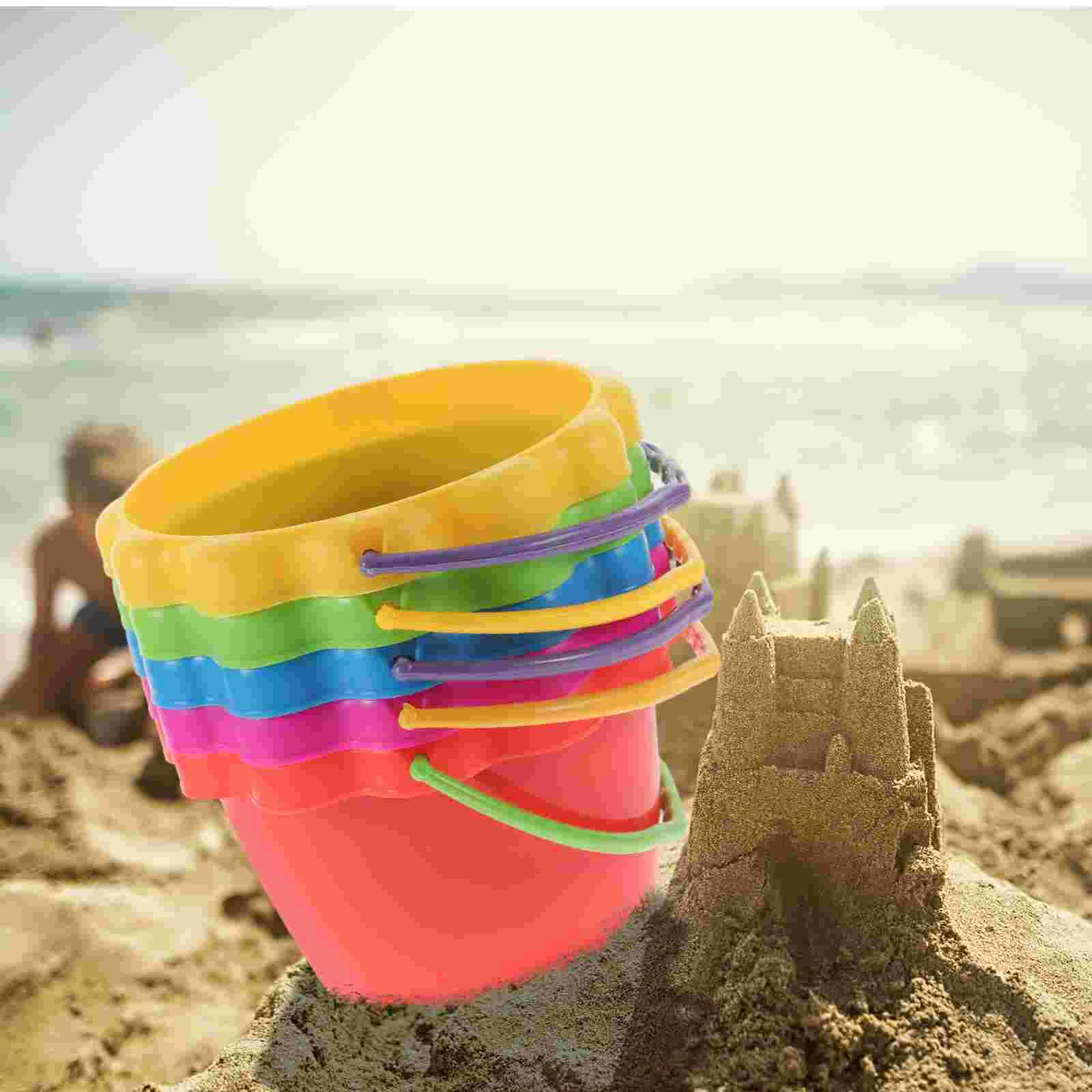 

Toy Beach Bucket Plastic Sand Buckets Children Outdoor Toys Holders Playing Tools