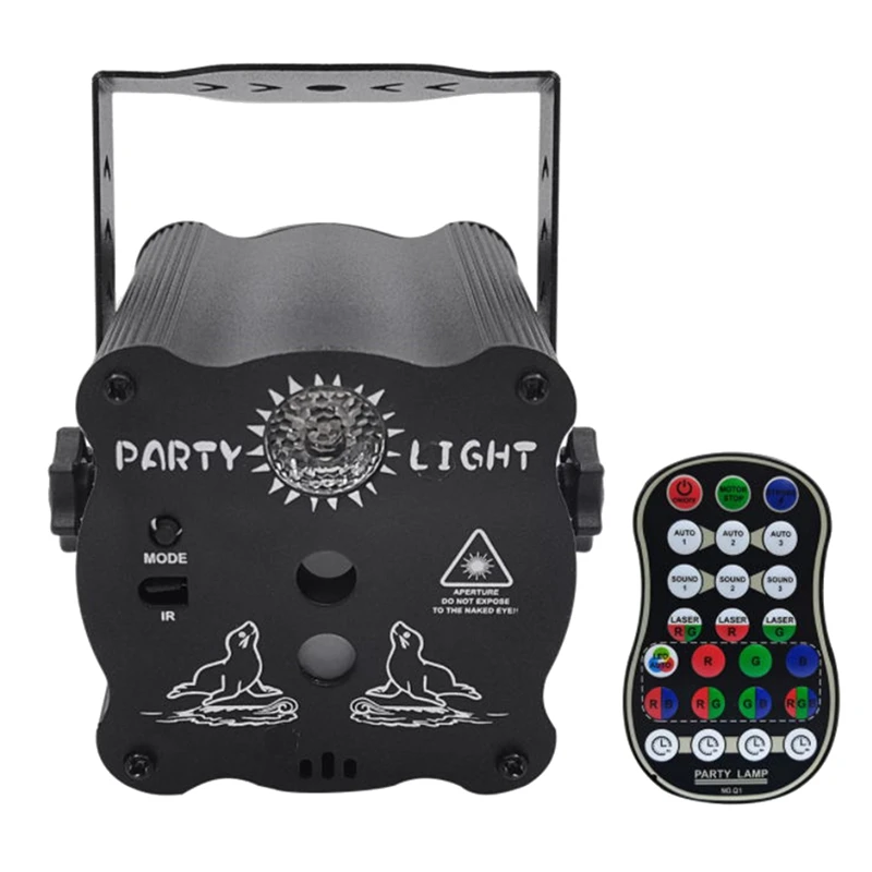 

DJ Disco Stage Party Lights, LED Sound Activated Light RGB Flash Strobe Projector With Remote Control