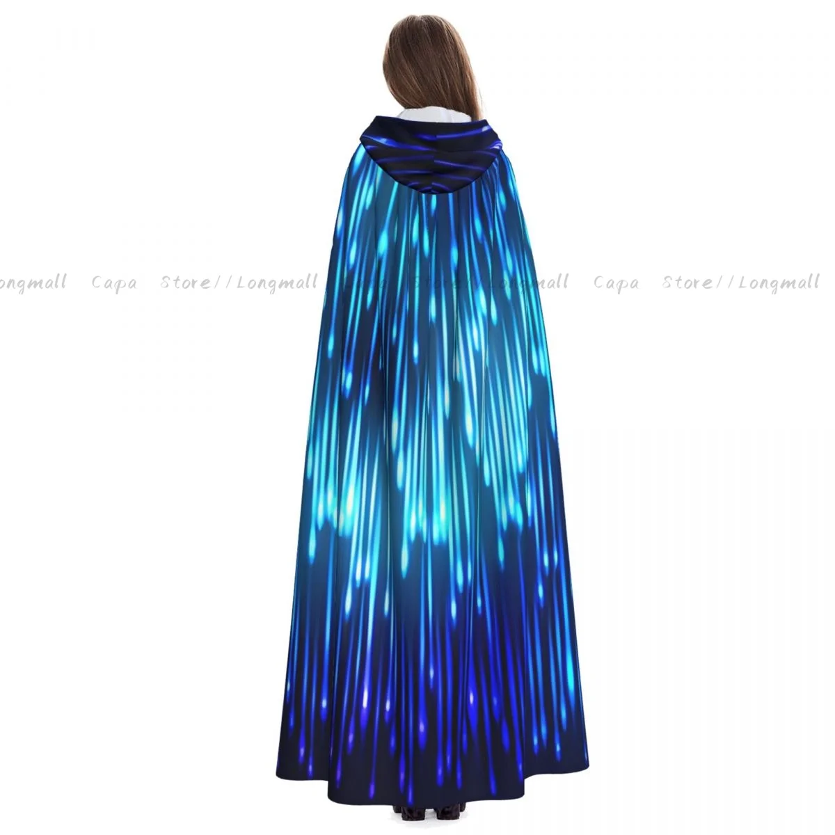 Взрослый Хэллоуин Абстрактный Космический Дождь На Синем Размытой Фон Плащ