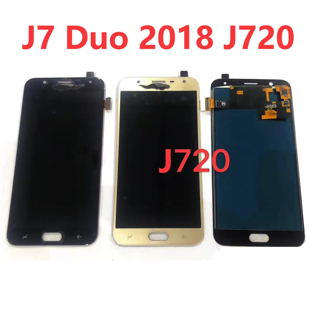 ЖК-экран J720 для Samsung Galaxy J7 Duo J720G J720F, ЖК-дисплей с сенсорным экраном и дигитайзером J720FN J720N, замена в сборе