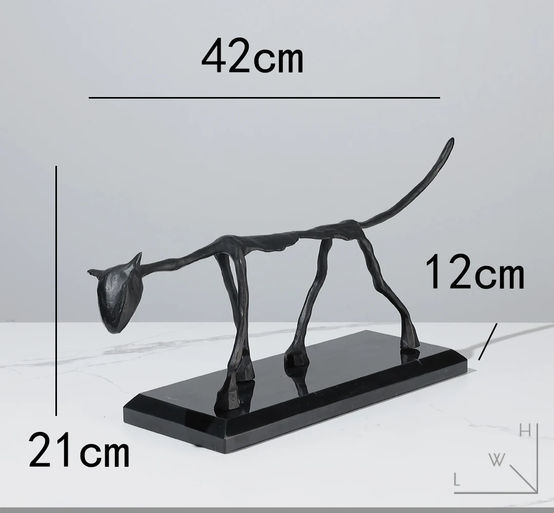 Современная Статуя кота и собаки из чугуна с абстрактной ходьбой