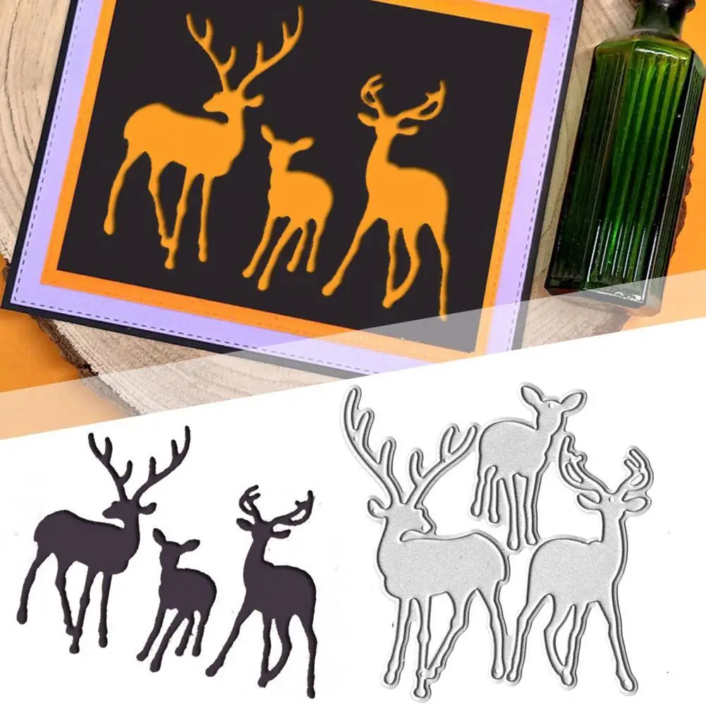 

Christmas Elk Deer Knife Mold DIY Greeting Card Punch Stencil Scrapbooking Embossing Template Handicrafts Metal Cutting Dies