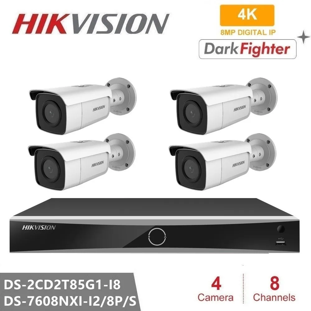 

Hikvision 8-мегапиксельная IP-камера DS-2CD2T85G1-I8 4K, работающая от DarkFighter, сетевая камера с фиксированными пулями, эффективная H.265 +