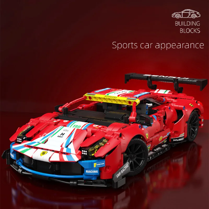 

High-tech Ferrari 488 GTE RSR911 Technia Super Racing Car Speed Vehicle Moc Moduler Bricks Building Blocks Model Kids Toys Gifts