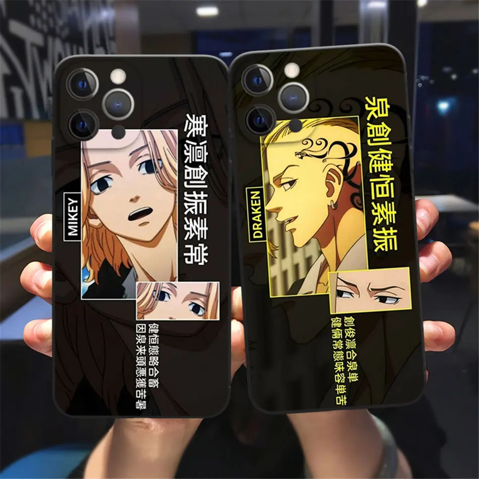 

Hot Tokyo Revengers Manjiro Sano Phone Case For iPhone 11 12 13 14 Pro Max X XR XSMAX X 8 7 14 Plus Black Soft Bumper Back Cover
