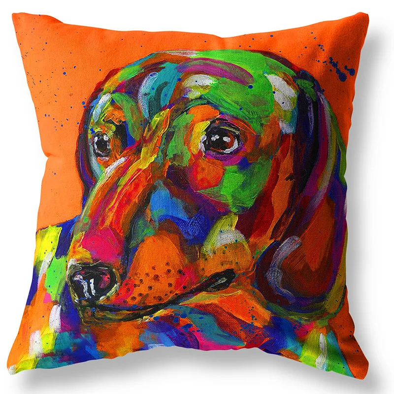 Диванная подушка животное картина маслом наволочка цифровая печать домашний