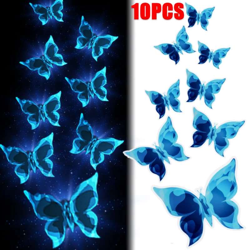 

Luminous 3D Butterfly Wall Sticker Fluorescent Fridge Wall Decal Glow in Dark Wallpaper for Home Wall Fridge Decoration Supplies