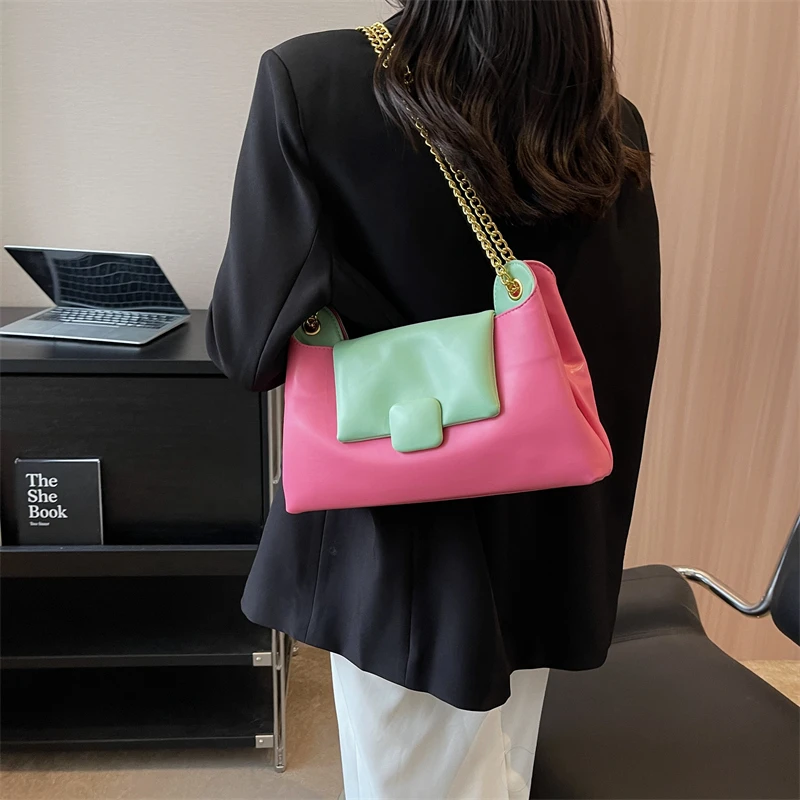 Trendy Shoulder Crossbody Messenger Bag 2023 New Chain PU Leather Luxury Designer Handbags Women Bags Travel Purse High Quality