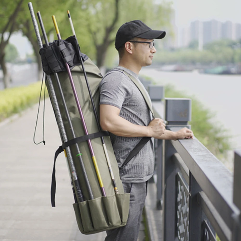 

Fishing Rod Storage Bag Oxford Cloth Waterproof 123cm Rod Bag Hold 5 Rod Large Capacity Folding Portable Bag Fishing Accessories