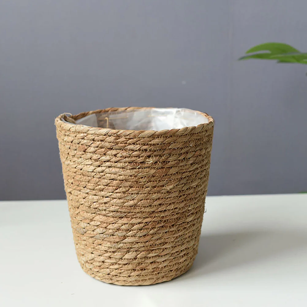 

Flower Pot Basket Hand-woven Holder Weaving Decorative Planters Indoor Plants Baskets