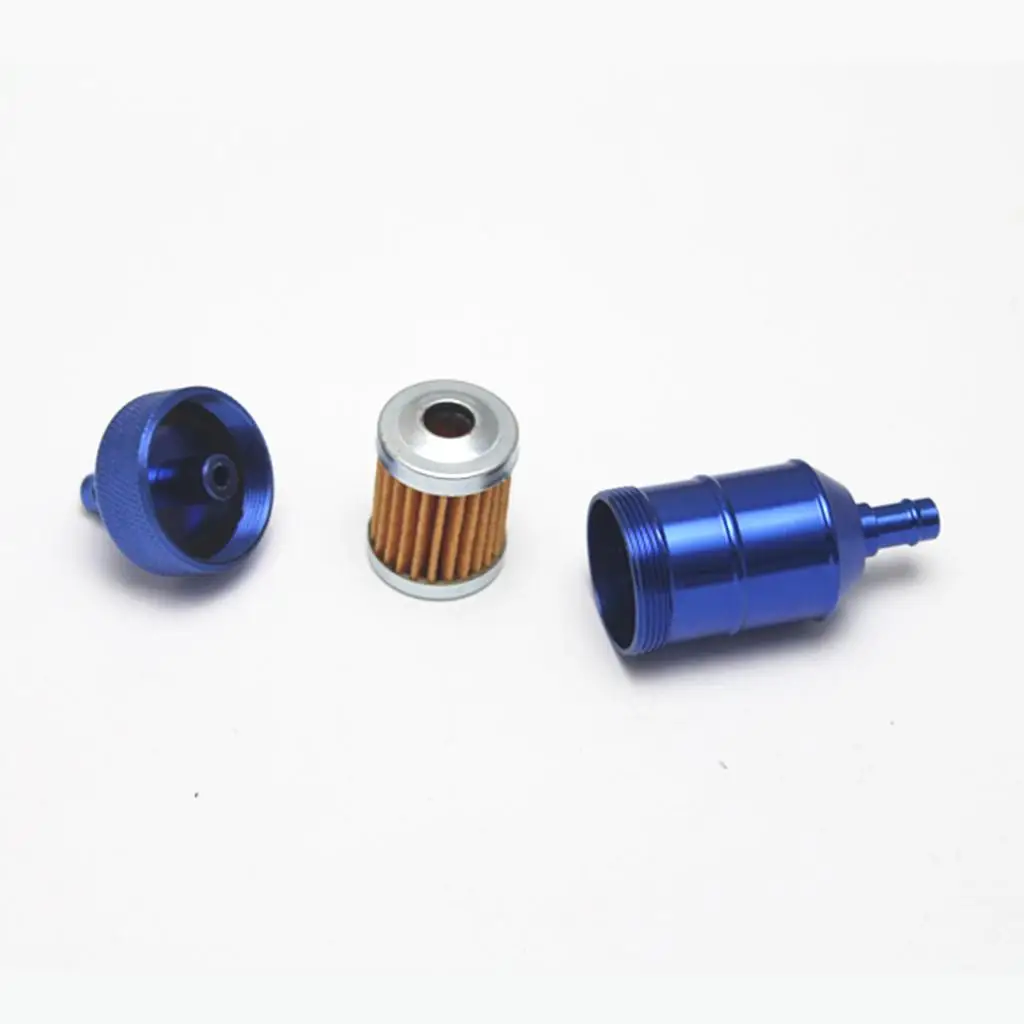 

5/16" 40Micron Aluminum Fuel Inline Petrol Filter Car Truck Bluex2