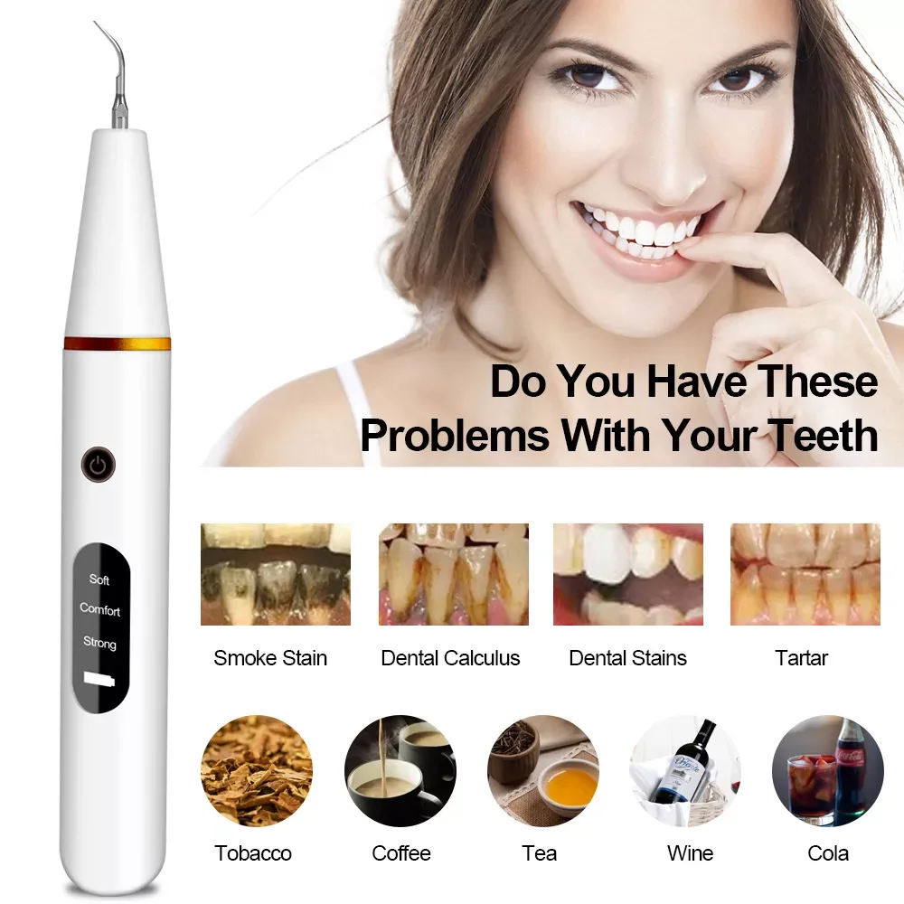

Ultrasonic Electric Sonic Dental Calculus Scaler Oral Teeth Tartar Remover Plaque Stains Cleaner Removal Teeth Whitening Portabl