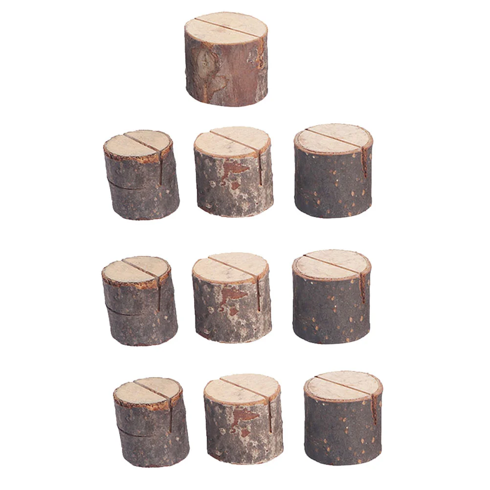

Holders Wood Holdertable Number Place Clip Wooden Name Bark Photo Memo Stands Base Wedding Stump Picture Note Stand Real Sign