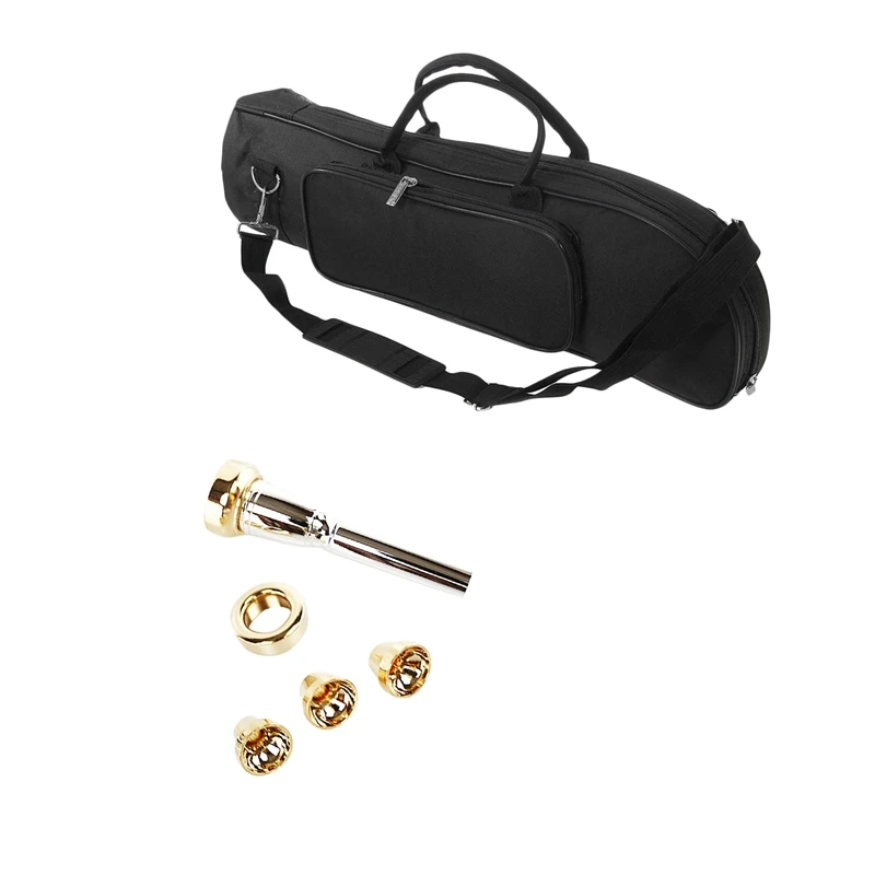 

2 Set Musical Accessories: 1 Set 2C 3C 2B 3B Mouthpiece & 1 Set Trumpet Gig Bag With Shoulder Strap Instrument