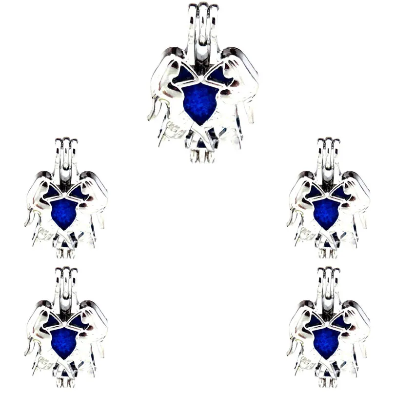 

10Pcs Gemini Of The Twelve Constellations Pearl Cage Locket Aromatherapy Diffuser Pendant Necklace Bracelet Jewelry Making Bulk