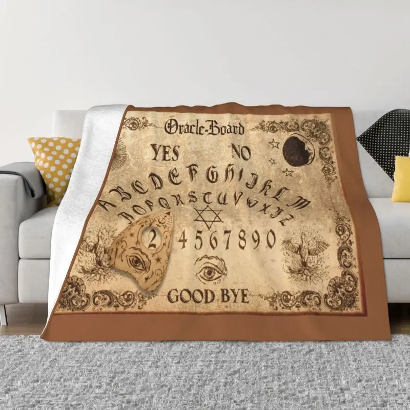 

Retro Ouija Board Witchcraft Blanket 3D Print Soft Flannel Fleece Warm Halloween Occult Throw Blankets for Home Bed Sofa Quilt