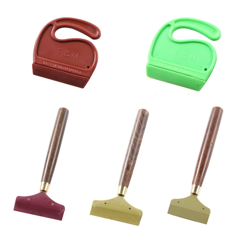 

Tea Brush Wooden Handle Tray Silicone Thee Borstel Houten Handvat Lade Schoonmaken Thee Accessoires