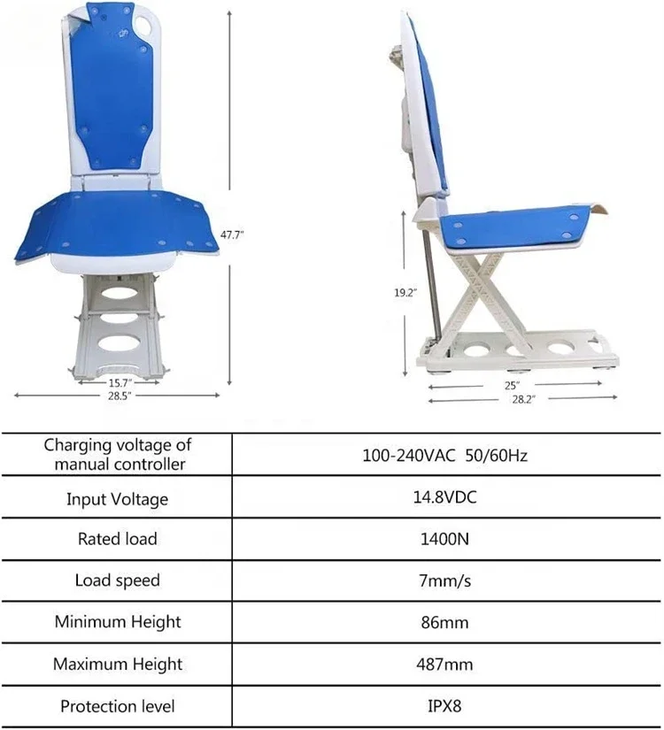 LQX Подъемник для ванны - Тихий адаптивный медицинский стул душа и с