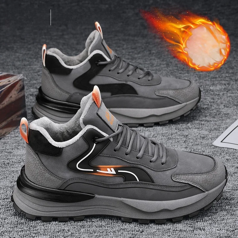 Warrior Official Flagship Store Sneaker Men's Shoes Fleece-lined 2024 Autumn and Winter New Warm Two Cotton Thick Botto...