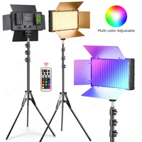 10 led rgb video light panel lighting kit dimmable bi color 3200 5600k soft light for game live streaming youtube photography