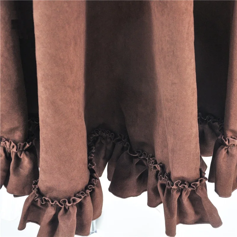 Викторианская коричнево-белая кожаная Регулируемая Асимметричная юбка с