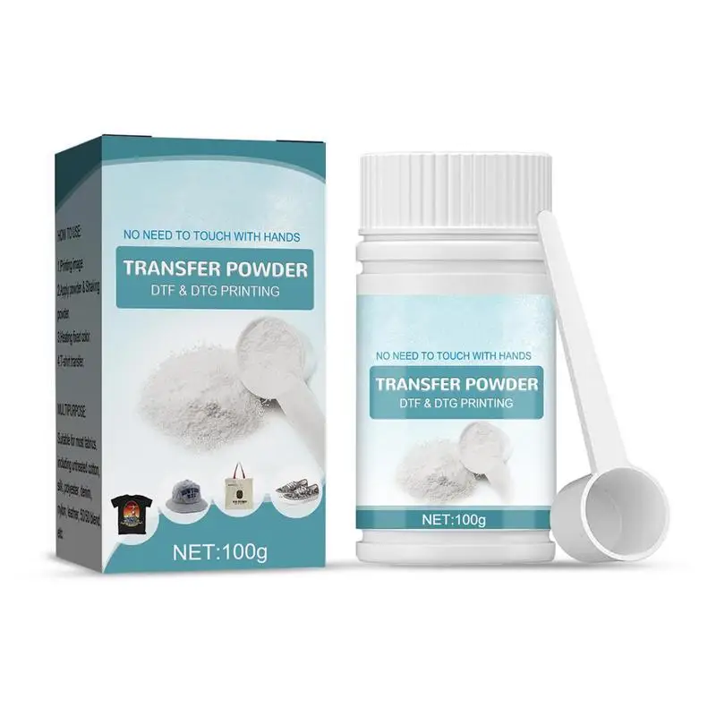 

Transfer Powder 100g/3.5oz Hot Melt Powders Waterproof DTF Powder Digital Transfer Hot Melt Adhesive For Black Or Dark Colored