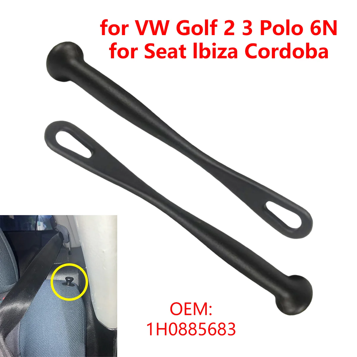 

2 шт. для VW Golf 2 3 Polo 6N для Seat Ibiza Cordoba 1H0885683 Ручка управления шарниром заднего сиденья автомобиля Болт спинки Направляющая Ручка стержня